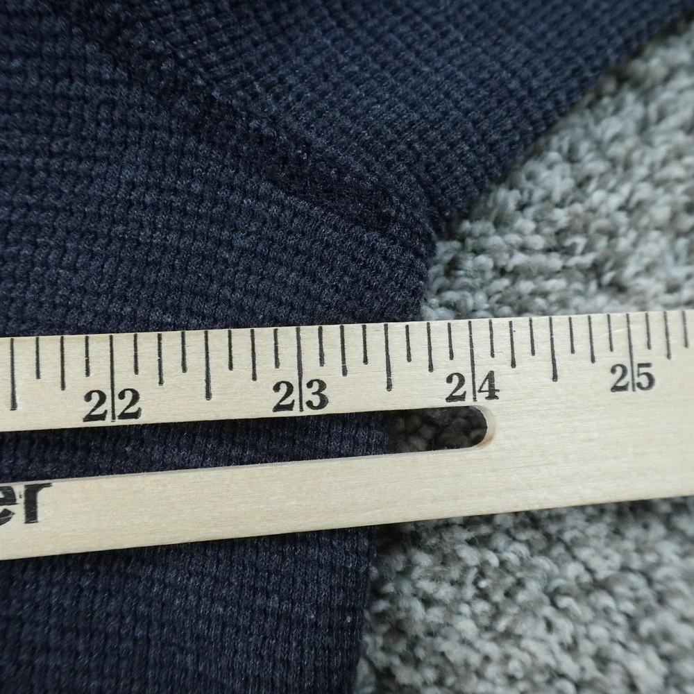 Eddie Bauer Sweater Mens L Blue Waffle Knit Thermal Crewneck Sweater Outdoor Top - Picture 5 of 9